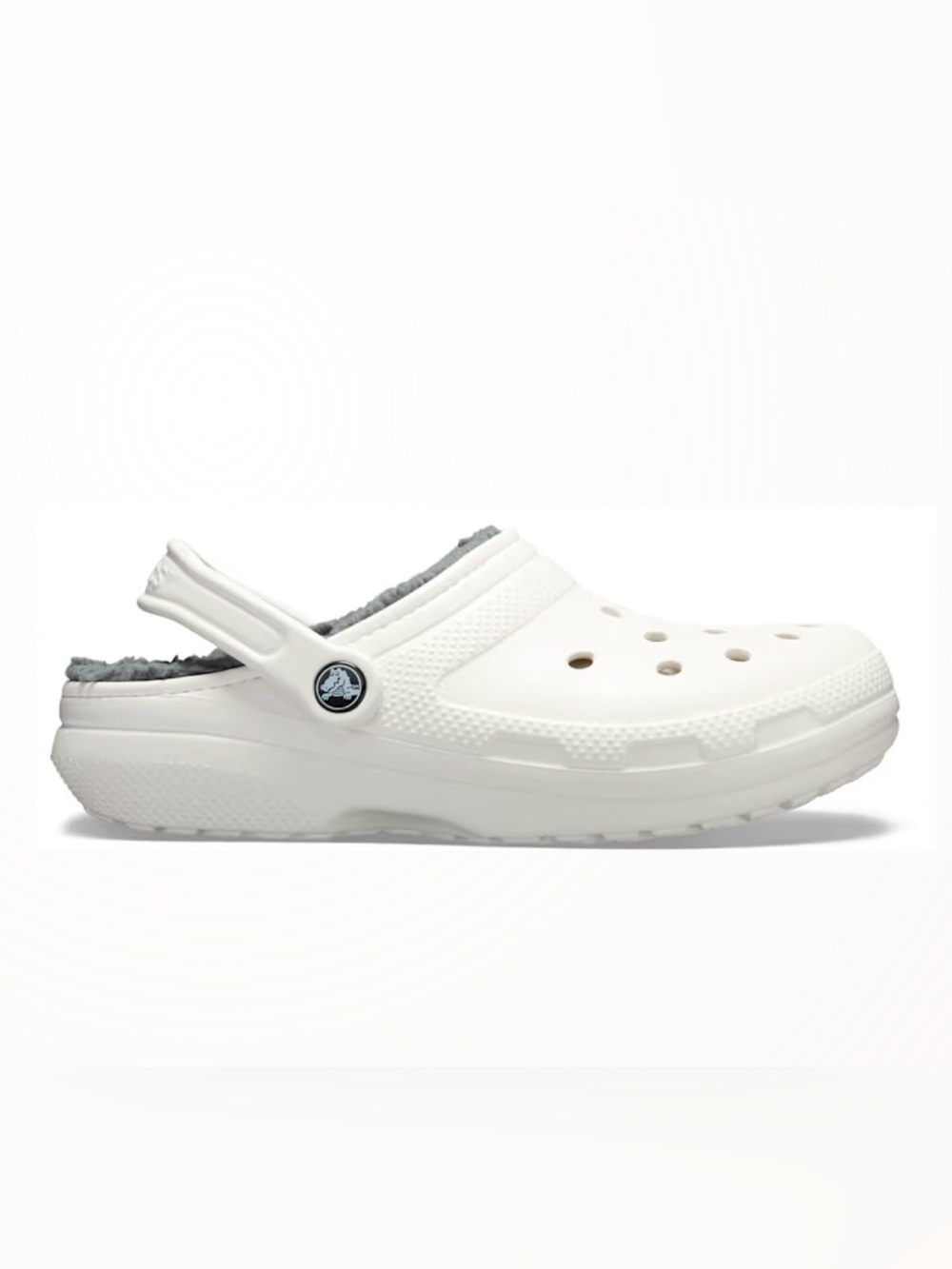 Crocs Classic Clogs Sandals Mens 6/Womens 8 White Lined Casual Slip On